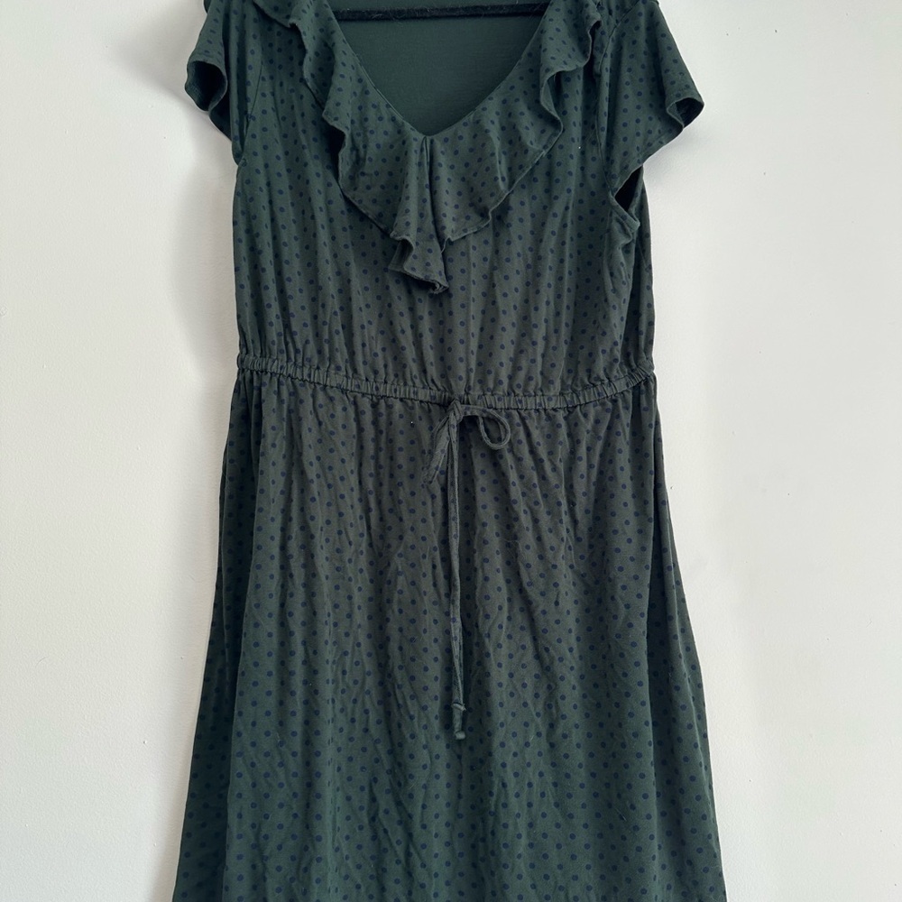 George Green Ruffled Tie Front Mini Dress